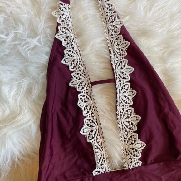 Shein Burgundy One Piece Bathing Suit - Picture 2 of 7